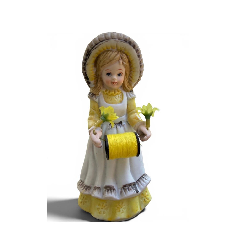 Vintage Ceramic Southern Belle Figurine Pin Cushion